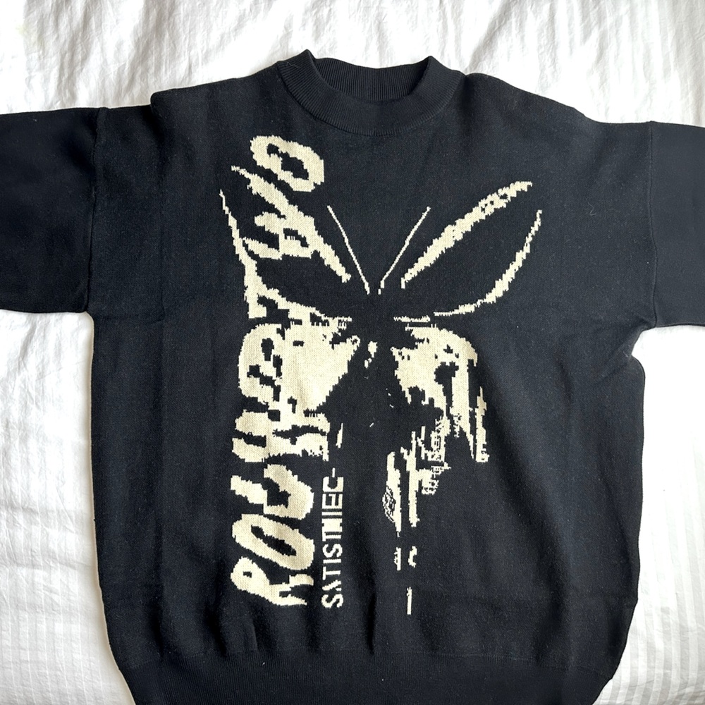 Oversized Butterfly, y2k, Grunge, black sweater with white details, never worn
